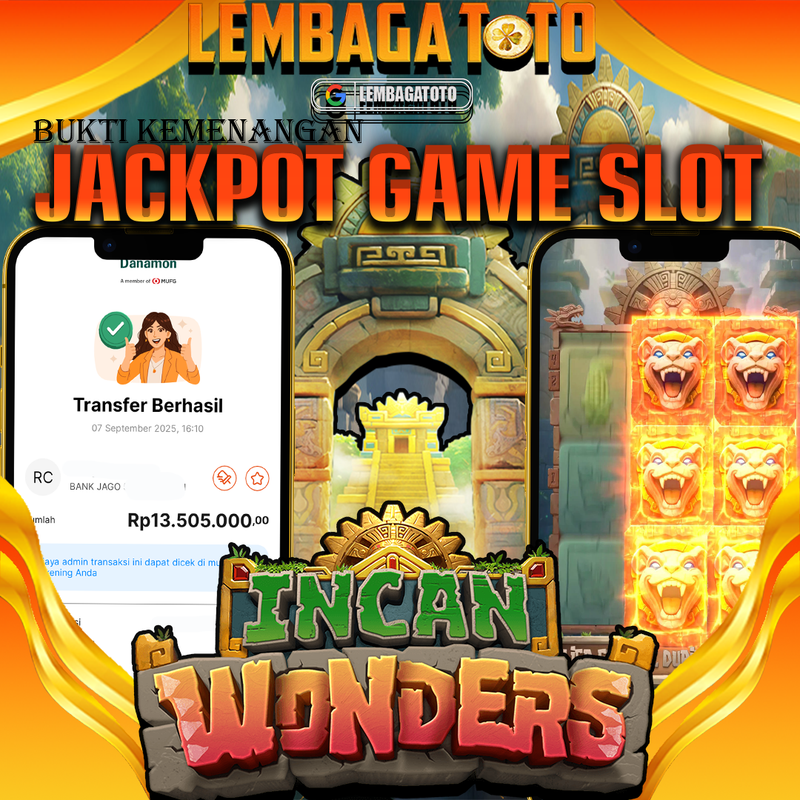 BUKTI JACKPOT 08 SEPTEMBER LEMBAGATOTO INCAN WONDERS Rp.13.505.000,- LUNAS