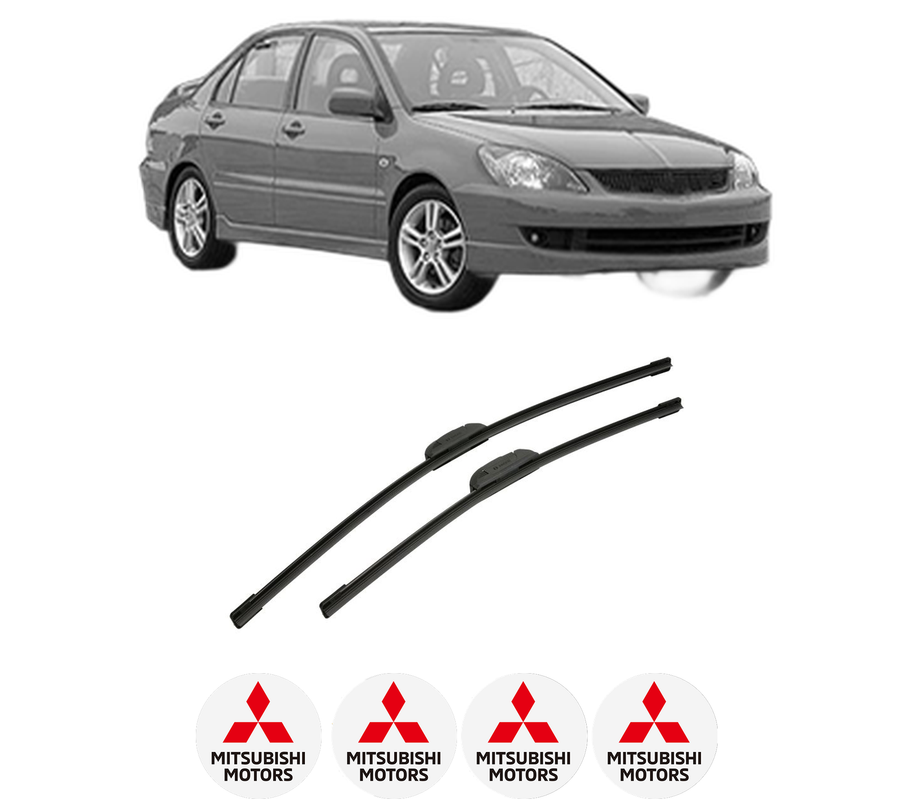 Set stergatoare auto MITSUBISHI LANCER VII (CS_A, CT_A) din 2000-2013, pentru parbriz auto, 2 bucati, Bosch Aerotwin Retrofit, din cauciuc siliconat rezistent, 4 Stickere Auto MITSUBISHI