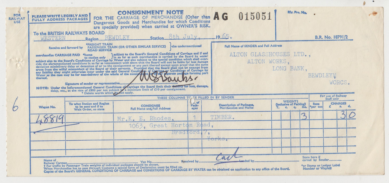 Bewdley Consignment Notes (4)