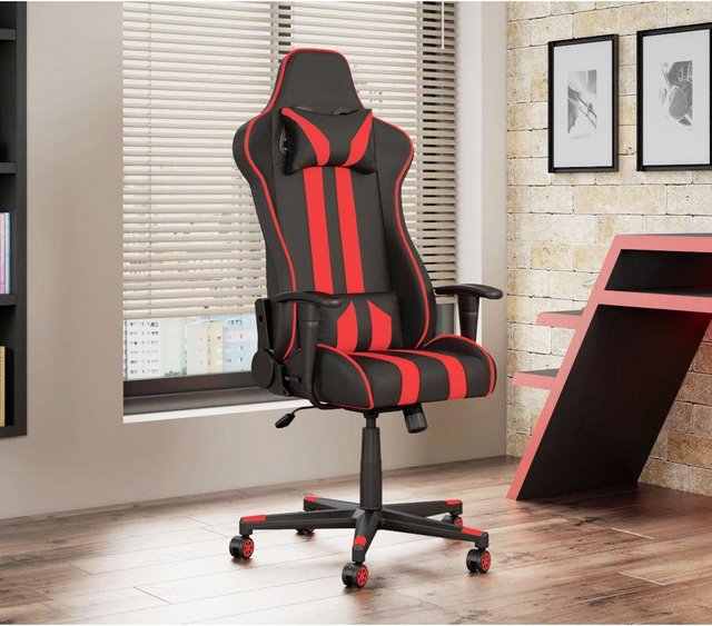 Cadeira Gamer Travel Max Reclinável – Preta e Vermelha Sports