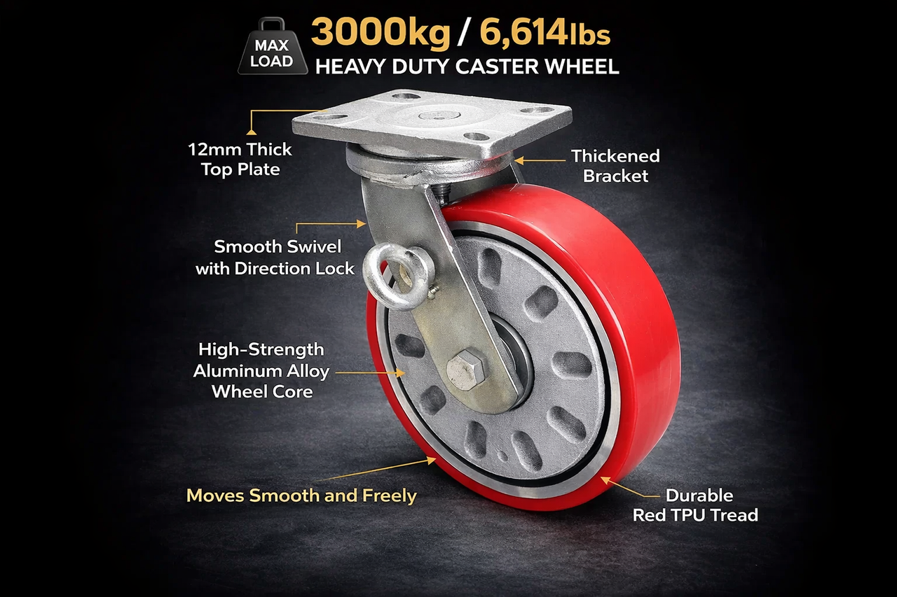 easy rolling casters for extra heavy load visualization