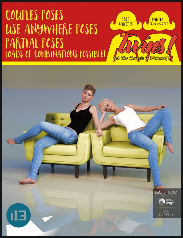 00 main i13 twins pose collection for the genesis 3 females daz3