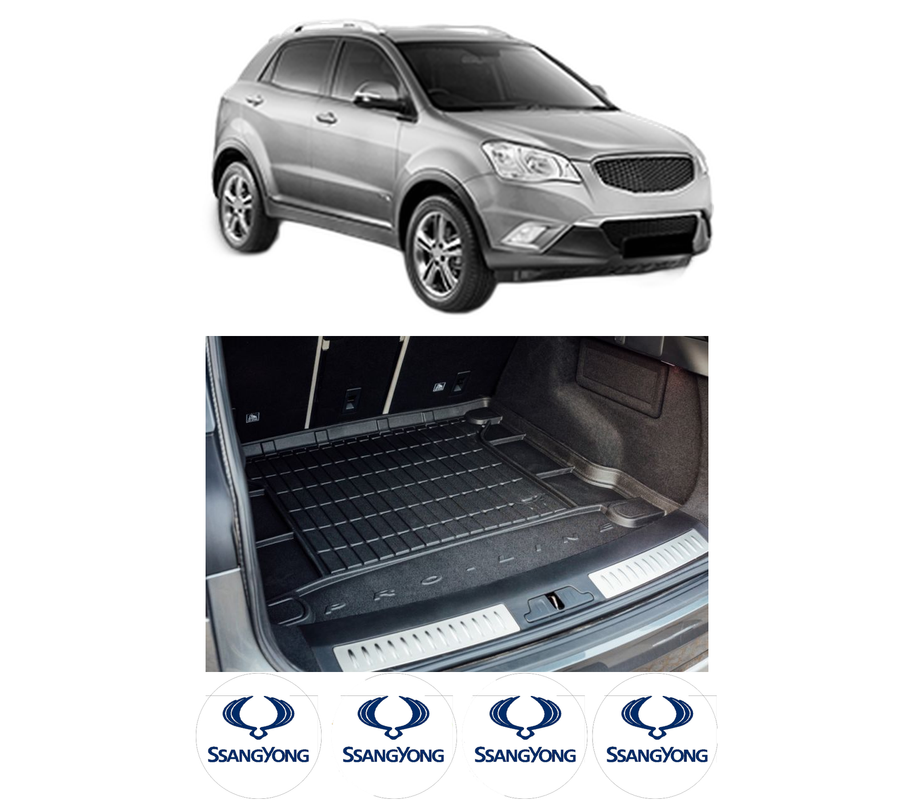 Tavita Portbagaj SSANGYONG KORANDO (CK) din 2010-2015, Protectie Portbagaj Auto, 4x Stickere auto cu SSANGYONG