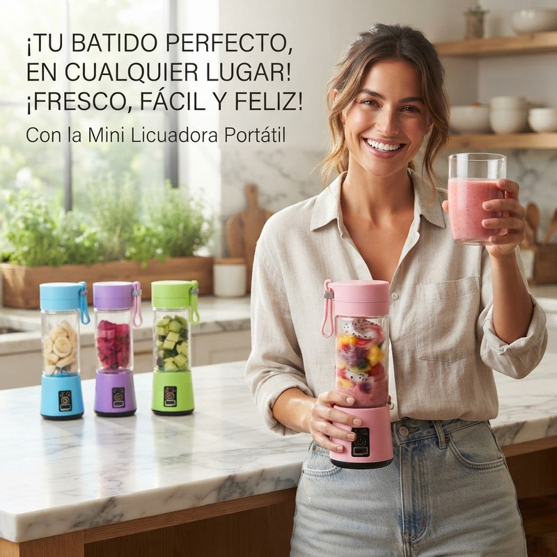 Licuadora portátil SM HM-03 rosa 380ml