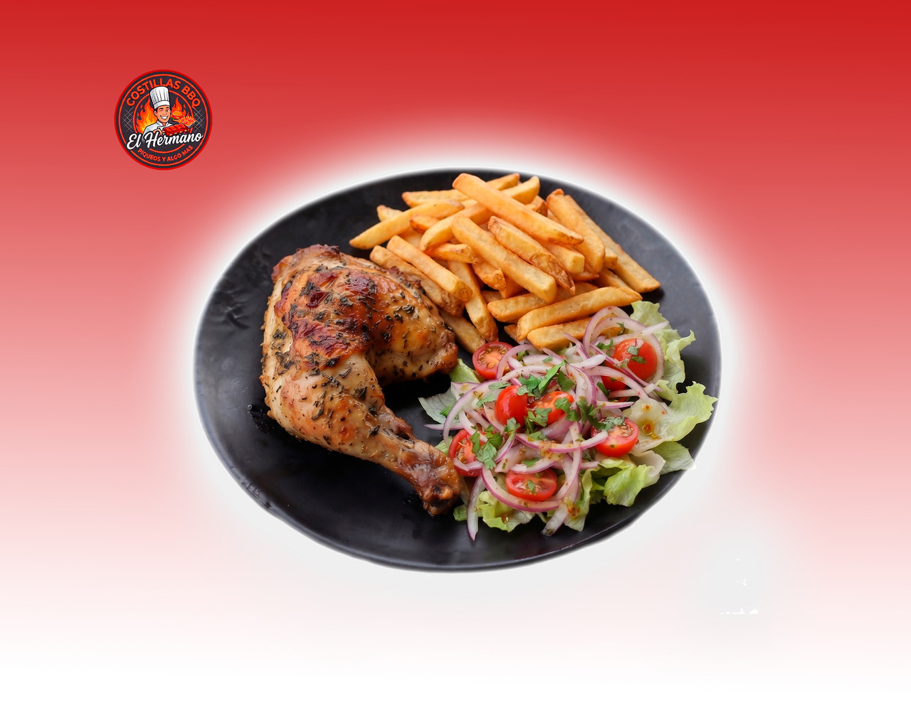 Pollo Con Papas Y Ensalada