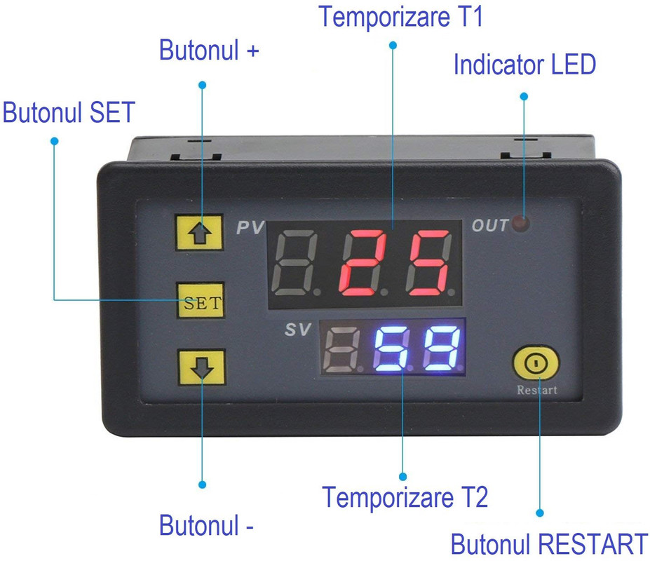 RELEU DE TIMP programabil modul temporizare kit TEMPORIZATOR timer digital  220V – zella.ro