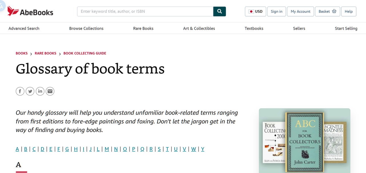 Glossary of book terms