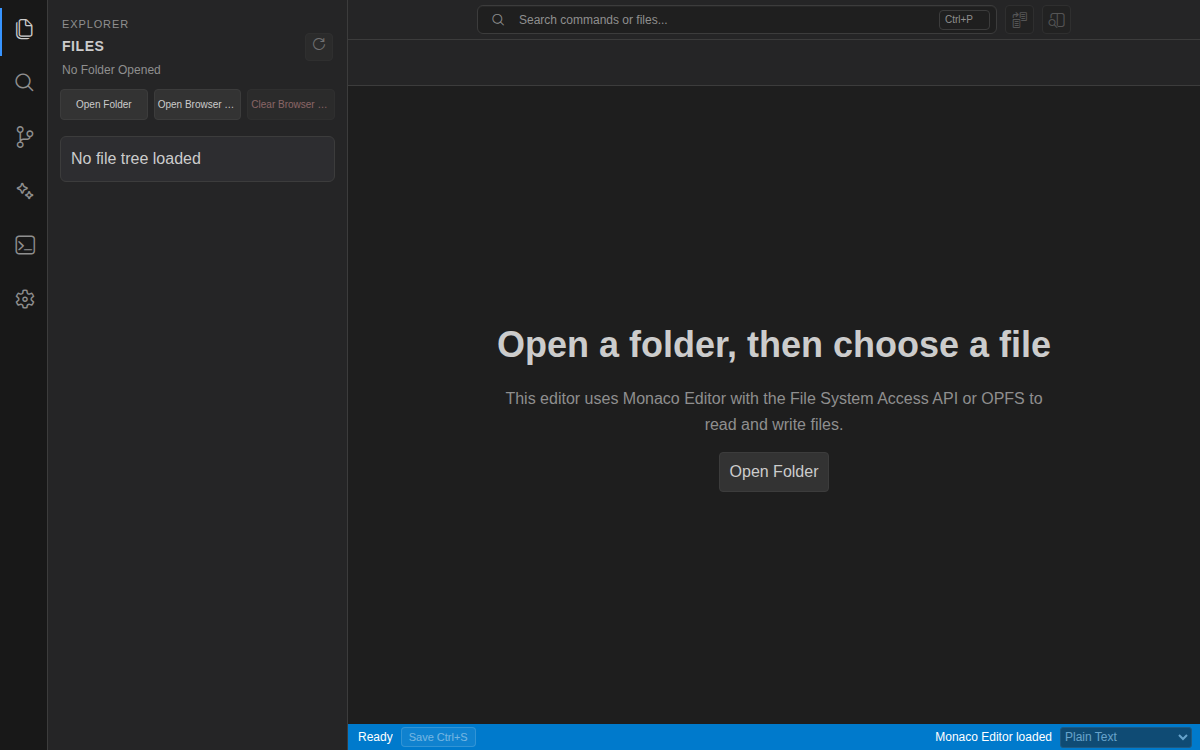 Browser code editor