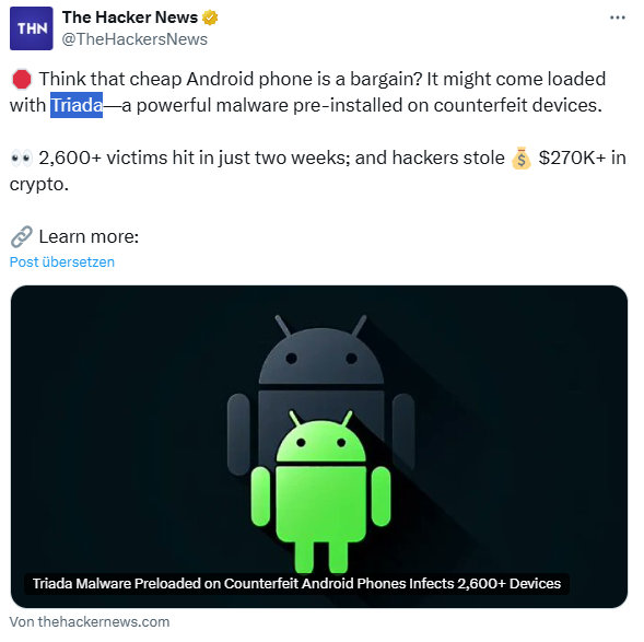 Android devices with Trida malware