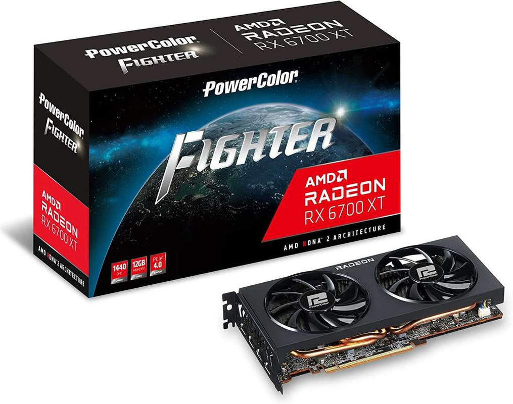 Amazon: PowerColor Fighter AMD Radeon RX 6700 XT - Tarjeta gráfica para Juegos con Memoria GDDR6 de 12 GB 