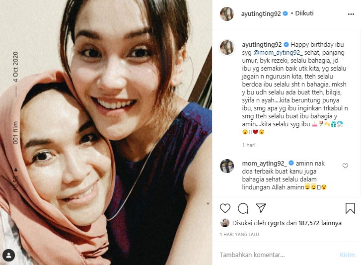 Ayu Ting Ting ucapkan selamat ulangtahun pada Umi Kalsum