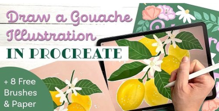 Draw a Gouache Illustration in Procreate + Free Brushes and Paper Texture