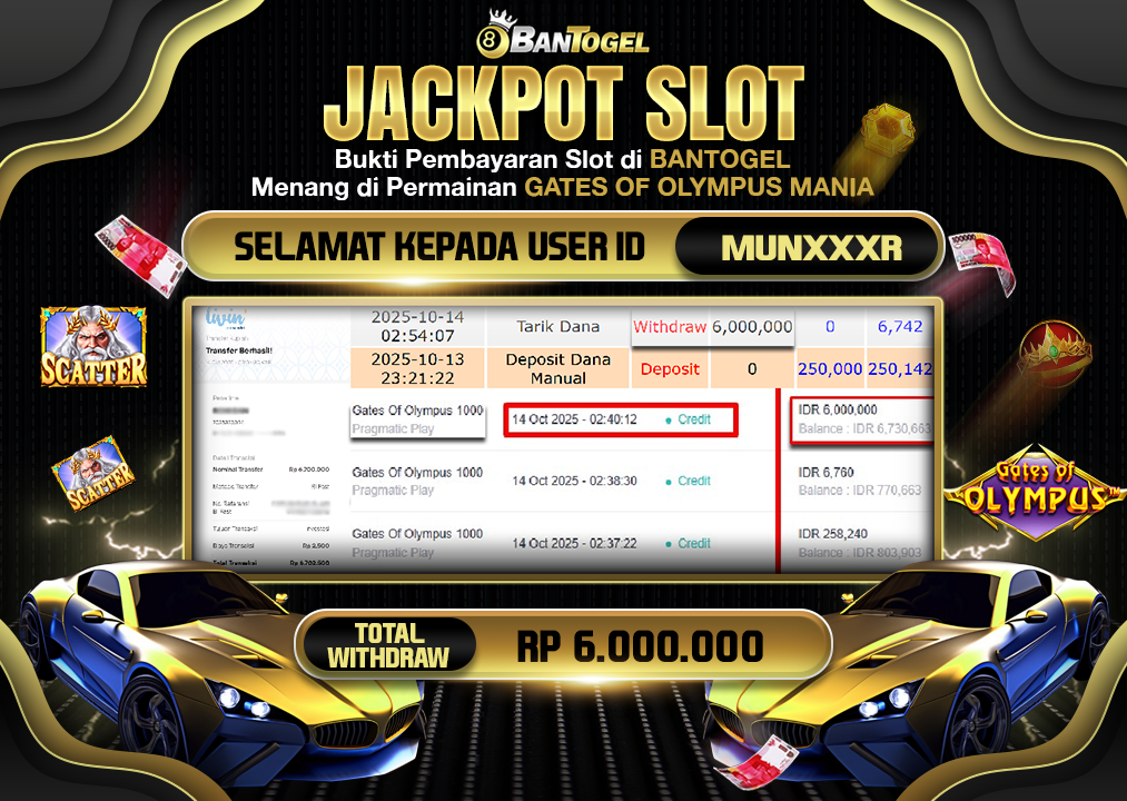 BUKTI JACKPOT LUNAS BANTOGEL