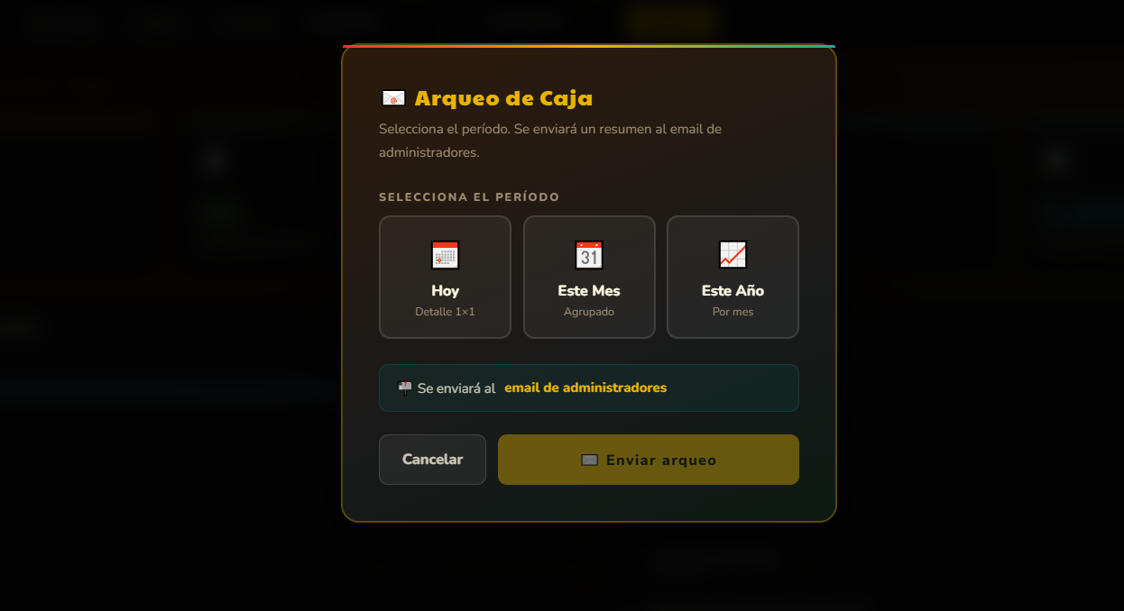Arqueo y control de caja — WirchiLive TPV