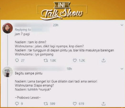 Tweet kocak Wishnutama dan Nadiem Makarim