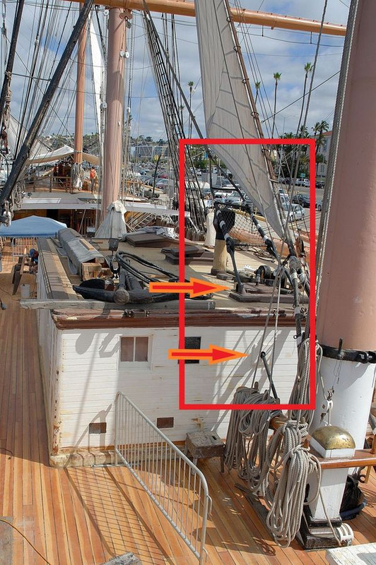 127 bark Star of India, śródokręcie ku rufie