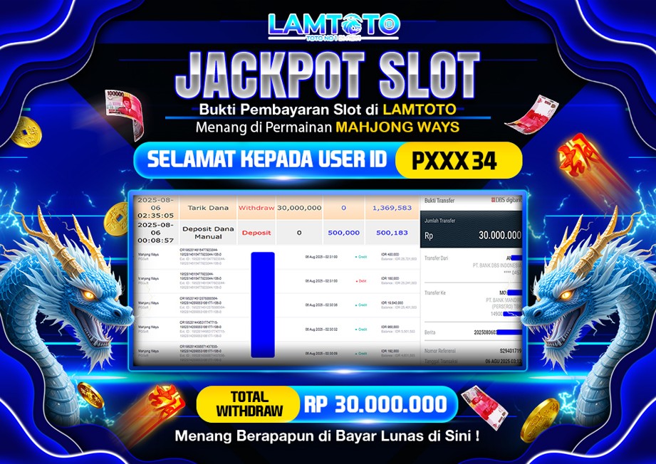 BUKTI JACKPOT LUNAS LAMTOTO