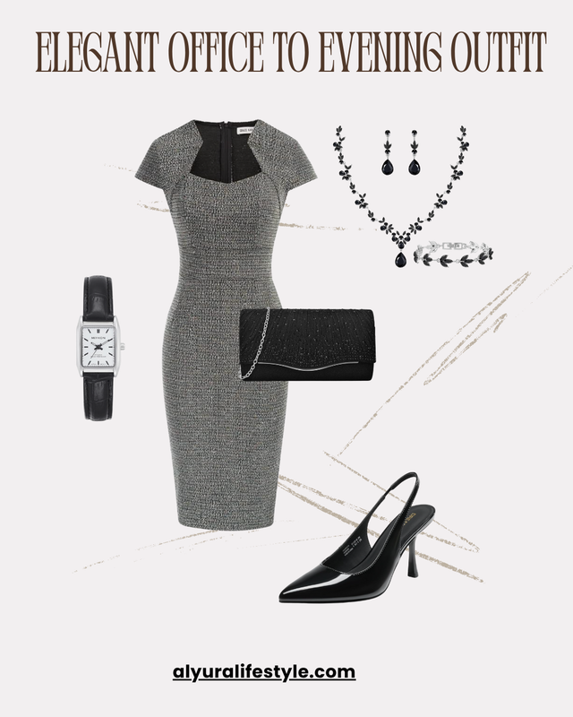Elegant Office to Evening Outfit 🖤