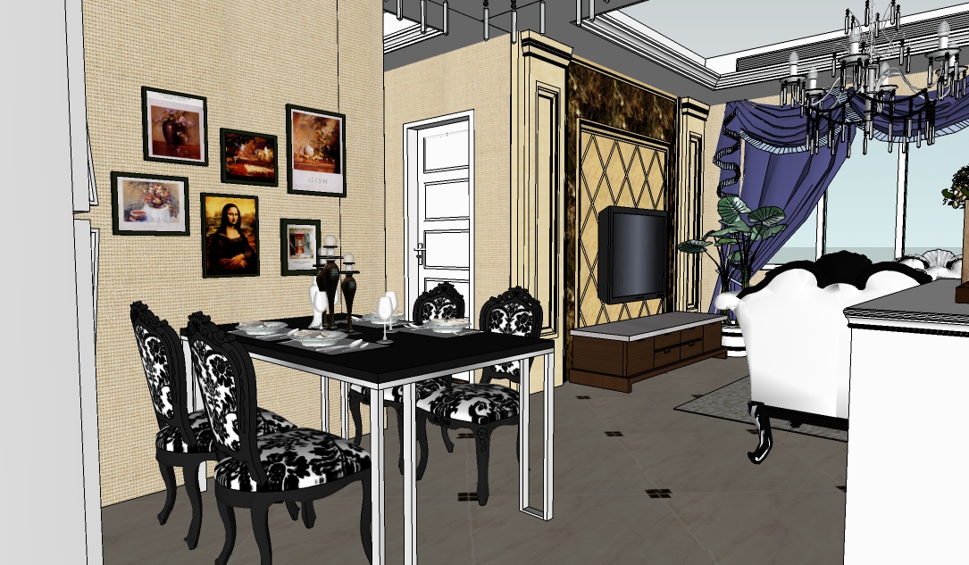 1020 Interior Classic Scene Sketchup Model Free Download Part 3