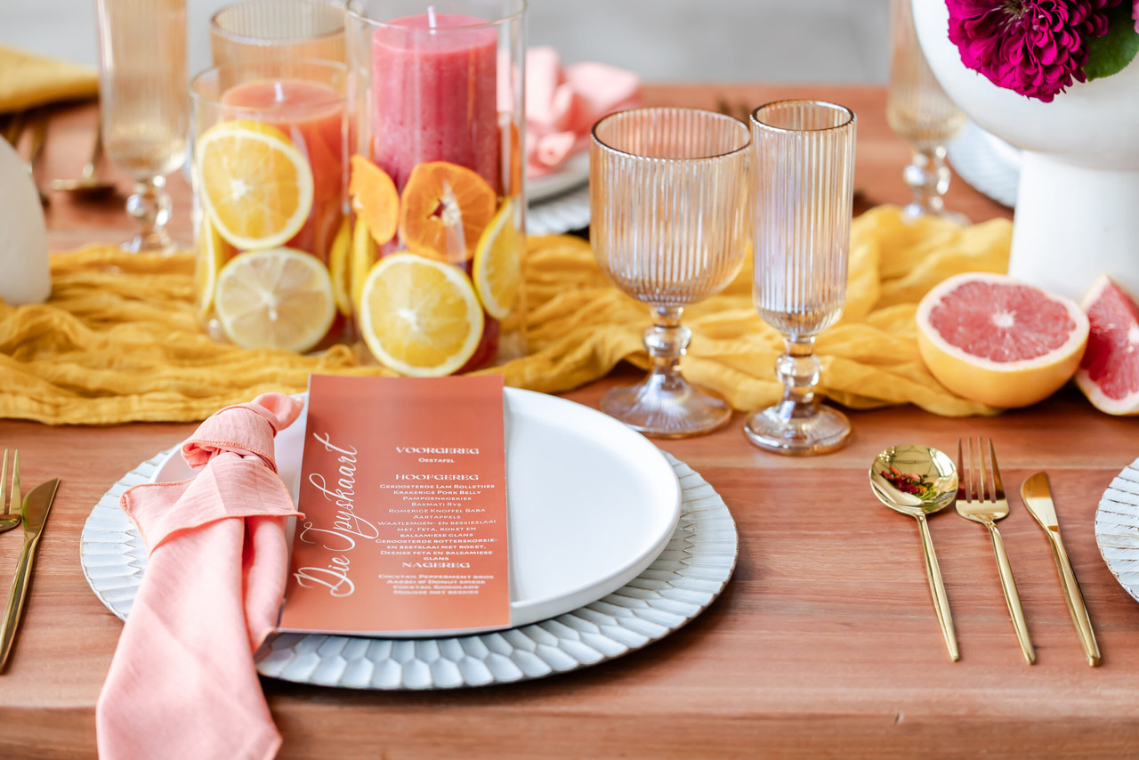 A beautiful floral arrangement on a wedding table.