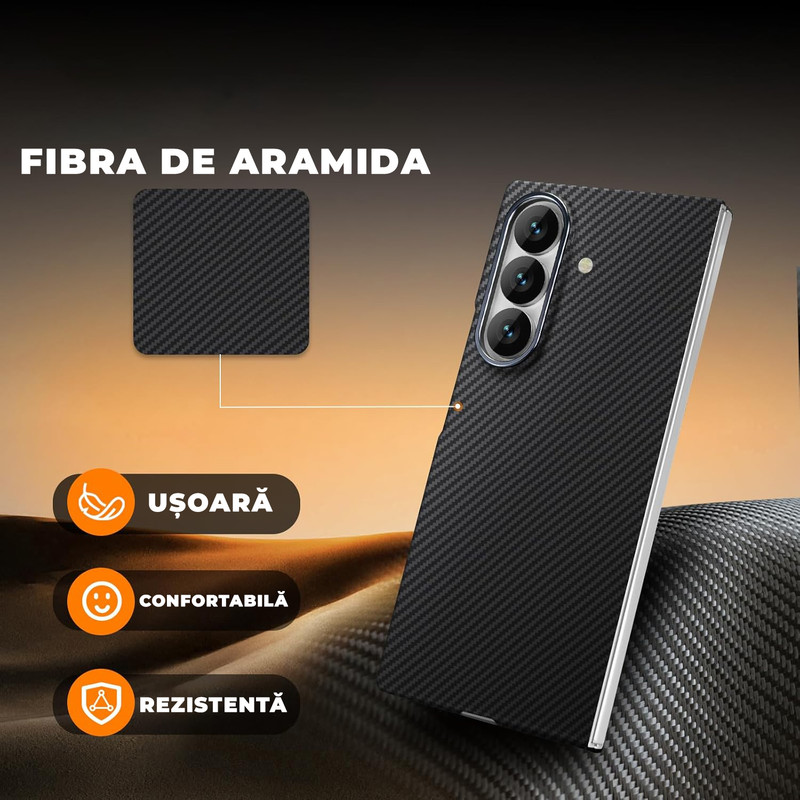 Husa pentru Samsung Z Fold 7 din fibra de aramida/kevlar Daden®, Magsafe intergrat, Protectie Antisoc, Camera Ultra Safe, Negru 71o TYb Ut Dy L AC SL1500 copy