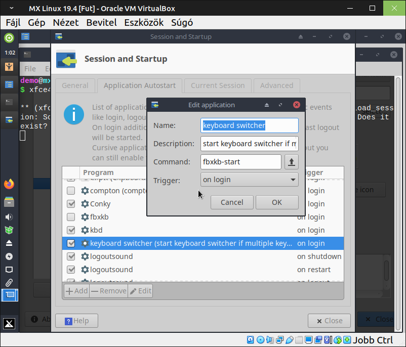 MX Linux 19.4 (keyboard switcher - fbxkb-start)