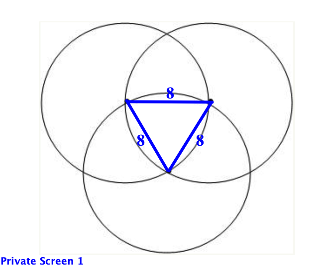 three congruent circles
