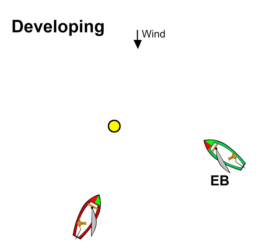 opposite tacks at mark developing