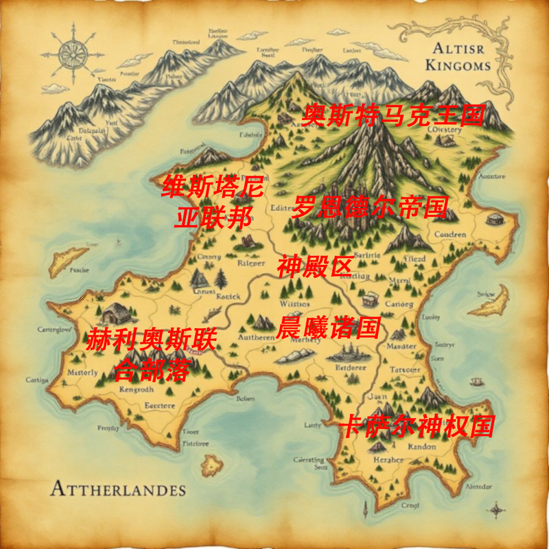 阿瑟兰德大陆地图