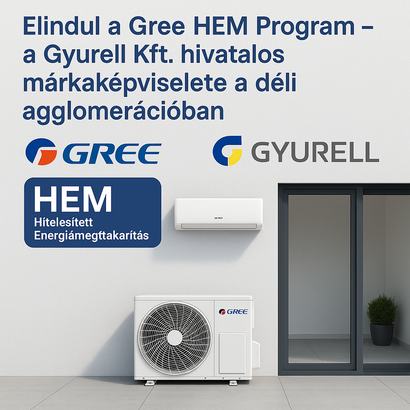 Elindul a Gree HEM Program – a Gyurell Kft. hivatalos márkaképviselete a déli agglomerációban