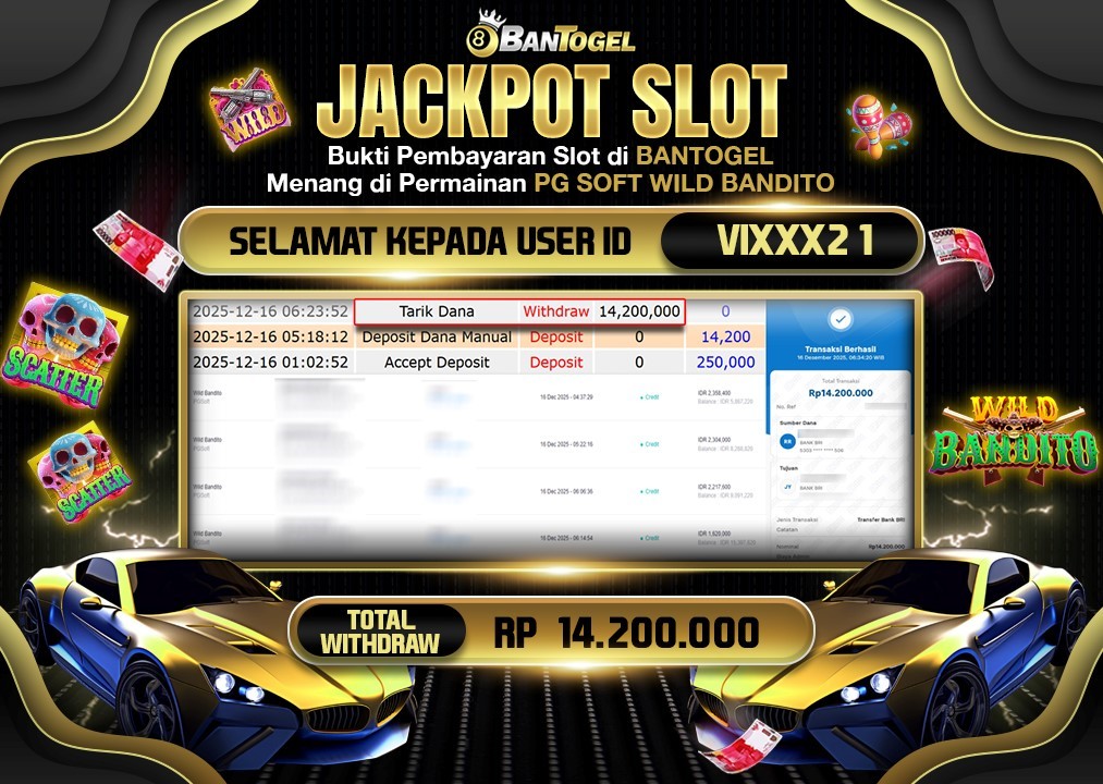 BUKTI JACKPOT LUNAS BANTOGEL