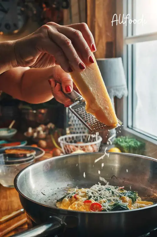 Add cheese in Spinach Omelet