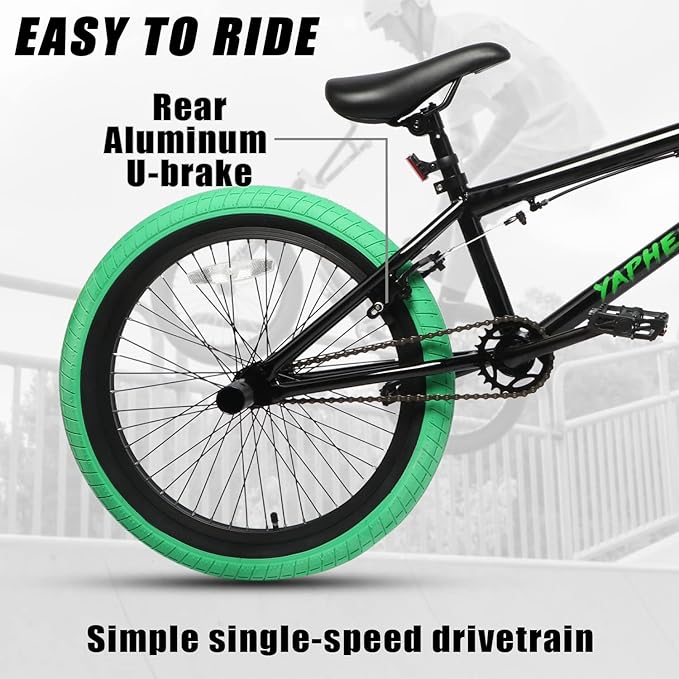 Detalle del manubrio y la parte frontal de la bicicleta BMX Cool.