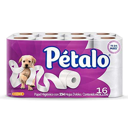 Amazon: Pétalo Ultra Jumbo Papel Higiénico, 16 Rollos con 234 Hojas Dobles, 
