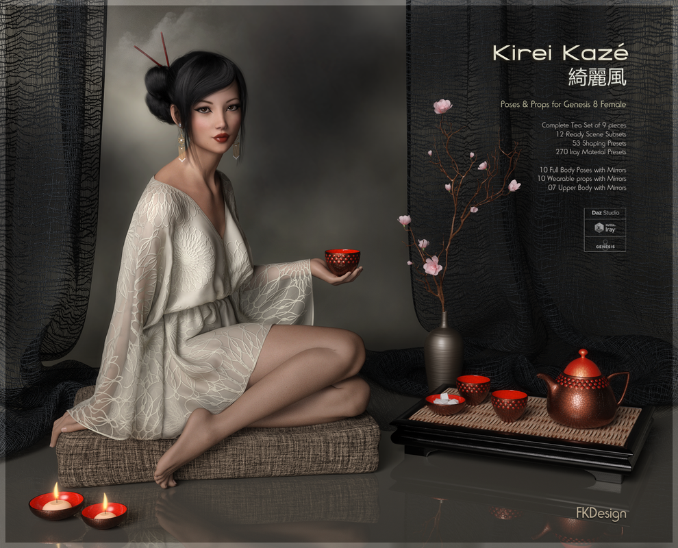 Kirei Kaze Props & Poses for Genesis 8 Females