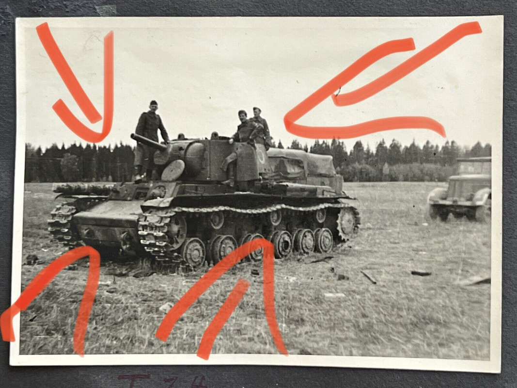 Rd7) Deutsches Foto 2wk Panzer T34 Russland Fotoalbum Russia Tank