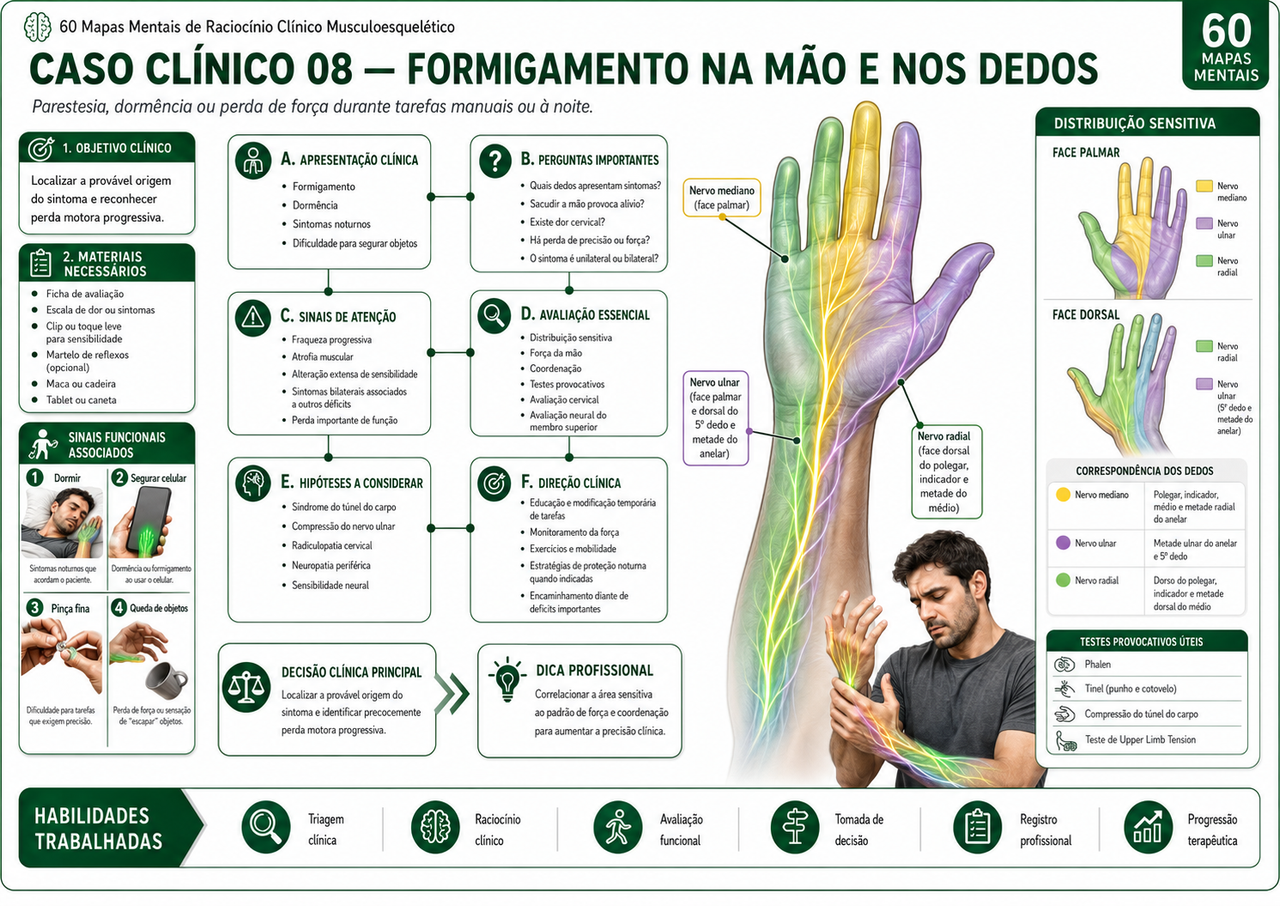 Amostra de um mapa visual de raciocínio clínico musculoesquelético