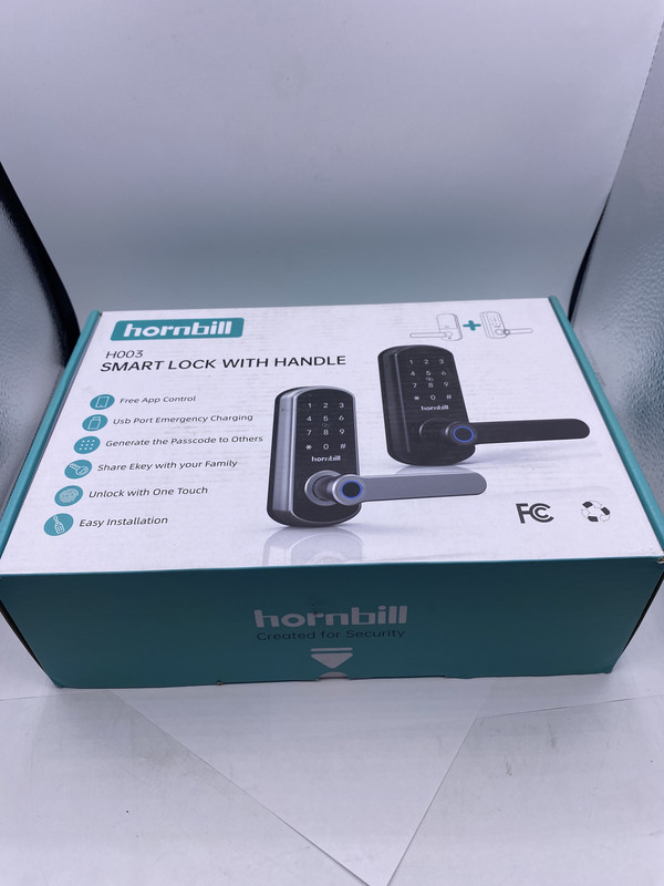 HORNBILL HBUS-ZNS-H003-BLK SMART LOCK KEYPAD DOOR LOCK WITH HANDLE