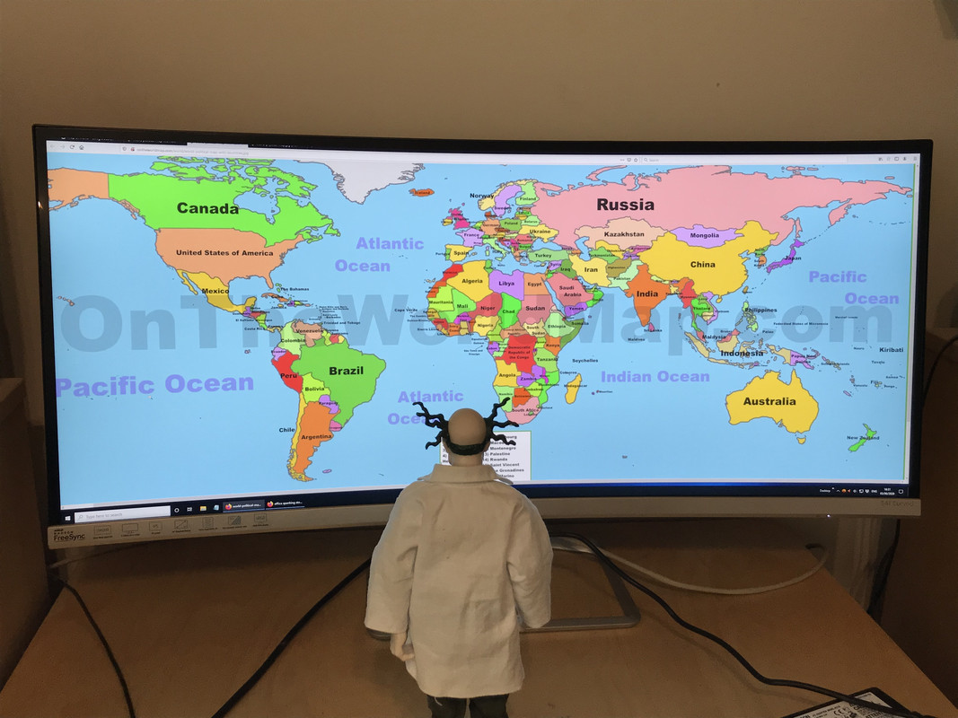 Gangrene looking at the map of the World planning his next take over the world scheme. 6429-F5-B8-7-DD3-4-CB0-A592-AE38-B846-E4-B5