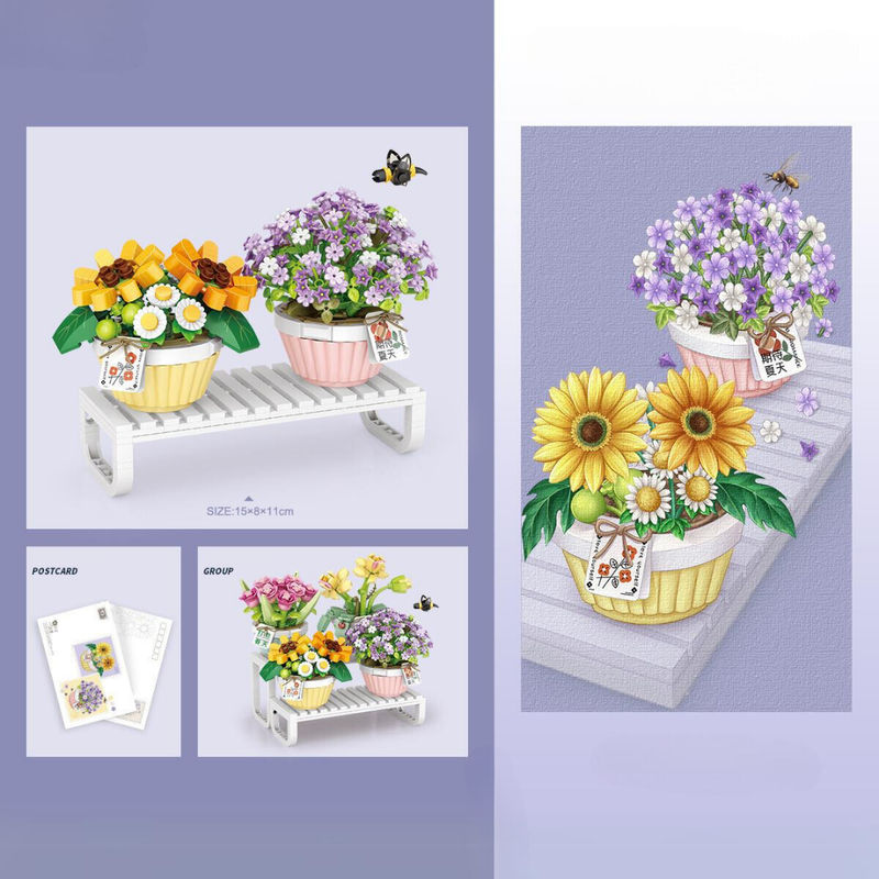 LOZ 1674 Les petits pots Tournesol real life
