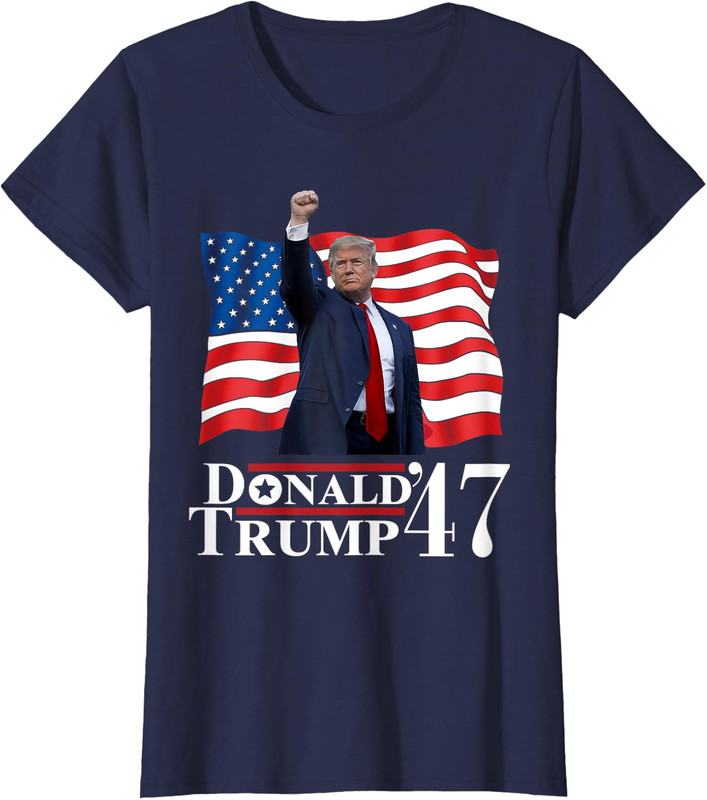 Trump President Inauguration Day 2025 Victory US Flag Ladies' Crewneck T-Shirt