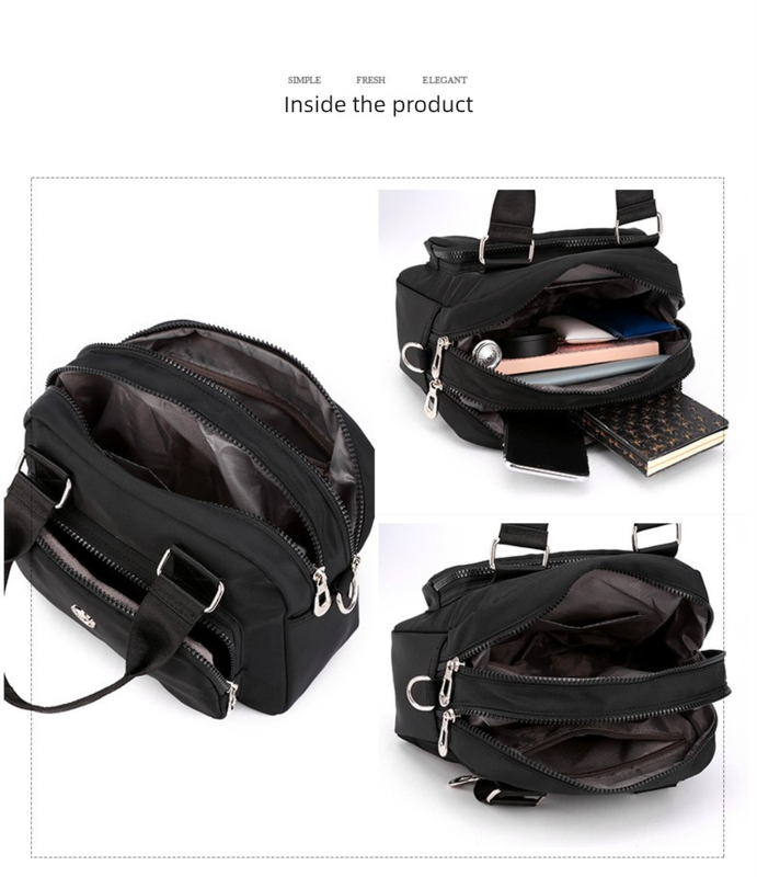 Pink Large Capacity Single Shoulder Bag – Waterproof Nylon Tote with Adjustable Strap, Multi-Functional Design for Everyday Use