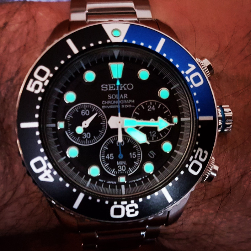Seiko Solar Daytona Submariner Black  SSC017 200M  (5)