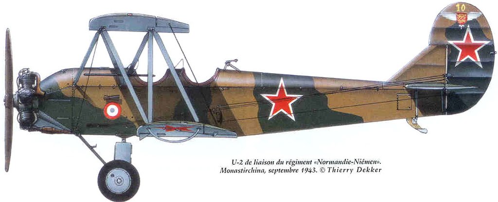 Polikarpov usado por la Normandie-Niemen en Monarstirchina, septiembre de 1943