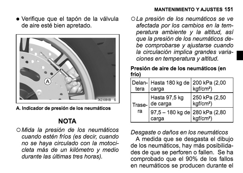 Presión neumáticos VN 1700 - FORO VOCS