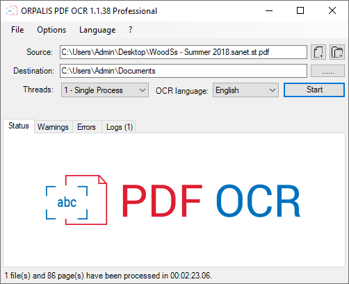 ORPALIS PDF OCR 1.1.38 Professional