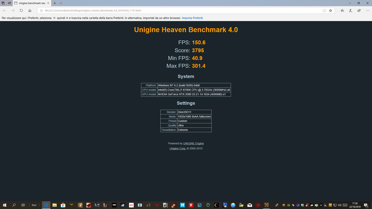 unigine heaven 110-600 ventole 100%