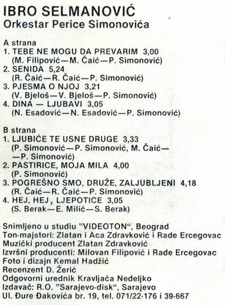 Ibro Selmanovic - 1984 - Zadnja