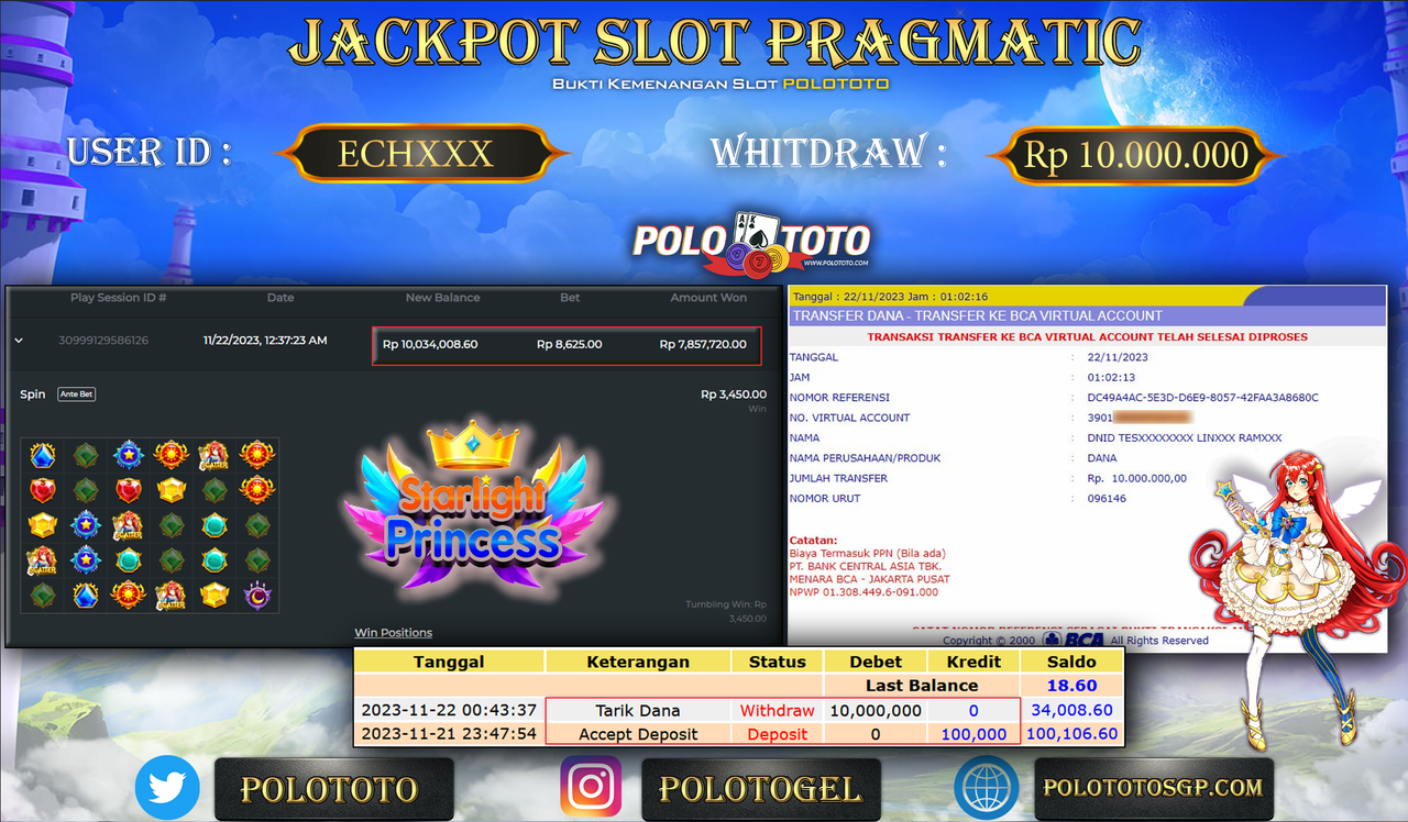 BUKTI PEMBAYARAN JACKPOT DIPOLOTOTO DIBAYAR LUNAS!!!