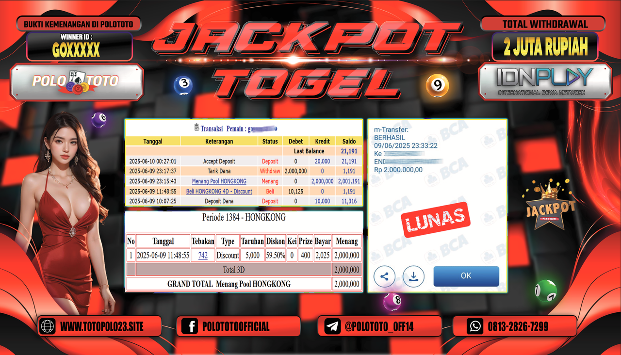 POLOTOTO JACKPOT TOGEL HONGKONG LOTTO Rp.2.000.000,-